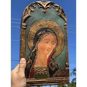 INCREDIBLE VIRGIN MARY CATHOLIC / EASTERN ORTHODOX MID CENTURY CHRIST WALL ART